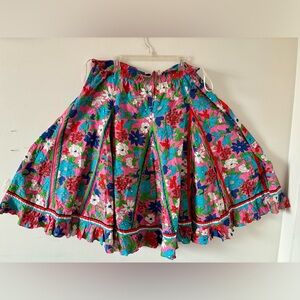 DIANE FREIS | Vintage Boho 70s Floral Full Circle Midi Skirt - XL